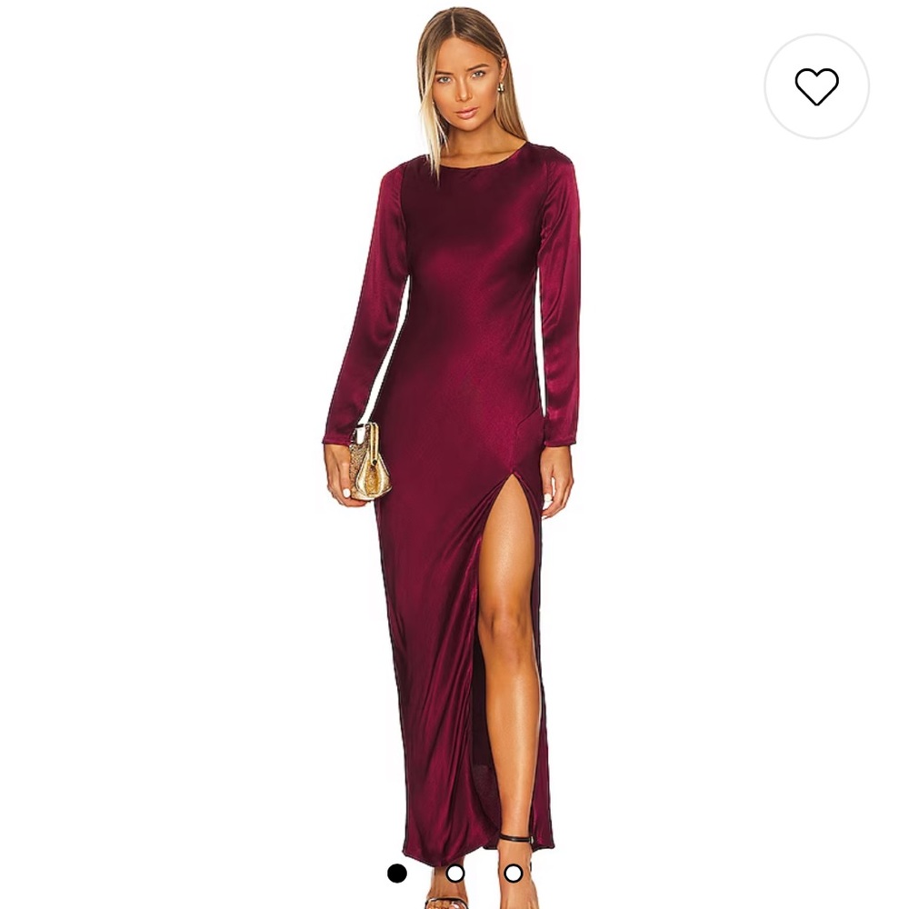Burgundy backless long sleeve dress NWT wine long sleeve open back dress Bardot
